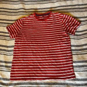 J. Crew Ringspun Cotton Jersey T-Shirt Men's Medium Striped Red/Orange 13167